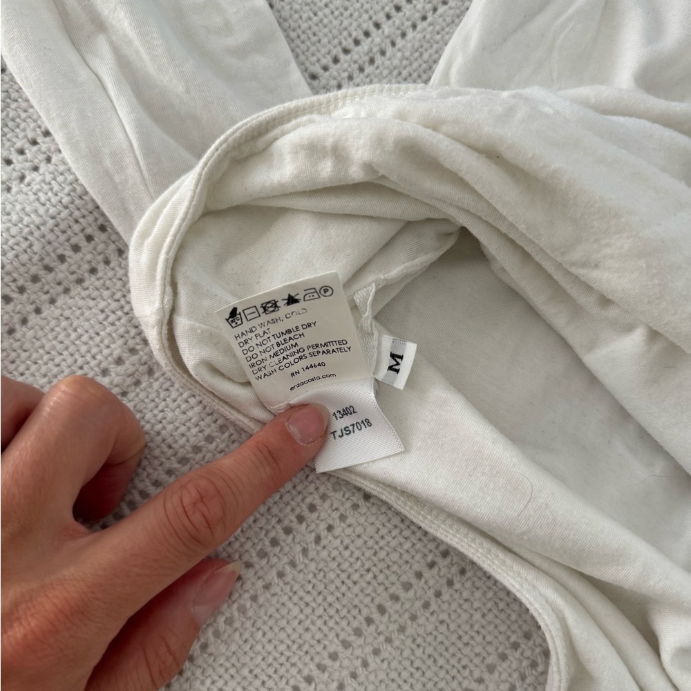 Enza Costa White Jersey Bodysuit - size M - Picture 4 of 5
